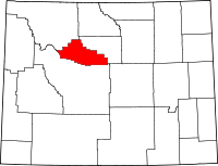 Localisation du comté de Hot Springs sur la carte du Wyoming