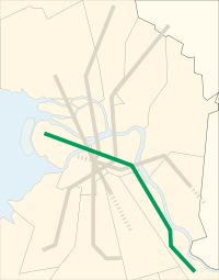 Plan de la ligne Nevsko-Vasileostrovskaïa à Saint-Pétersbourg.