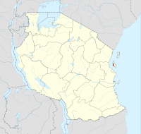 Localisation de la région de Unguja ville et Ouest (en rouge) à l'intérieur de la Tanzanie