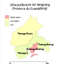 Yangjiang administrative divisions (French).svg