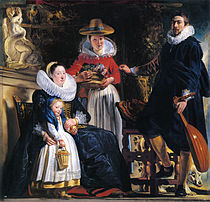 Autoportrait avec sa femme et sa fille Elisabeth, 1621-22, Musée du Prado, Madrid.