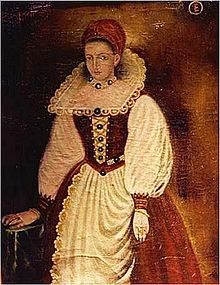 Portrait supposé d’Élisabeth Báthory. Il ne s’agit pas d’un portrait original mais d’une copie presque contemporaine de l’original, celui-ci ayant disparu[1].