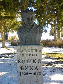 Buste de Boško Buha à Jabuka