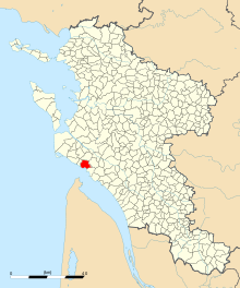 Carte de la commune de Royan au sein de la Charente-Maritime