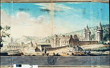 Peinture figurant l’arrivée du prince de Condé au château de Palaiseau au XVIIe siècle.