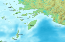 Carte des îles du Dodécanèse.