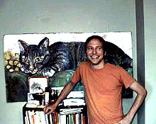 James Kochalka chez lui à Burlington, Vermont en août 2000.