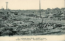 Ruines de la gare d'Albert, détruite pendant la Première Guerre mondiale