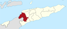 Localisation du district de Bobonaro (en rouge) à l'intérieur du Timor oriental