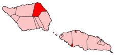 Localisation du district de Gaga'emauga (en rouge) à l'intérieur des Samoa