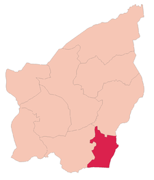 Carte de Montegiardino (en rouge) à l'intérieur de Saint-Marin