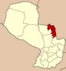 Localisation du département d'Amambay sur la carte du Paraguay