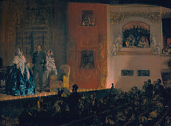 Le Théâtre du Gymnase, peint par Adolph von Menzel, en 1856.