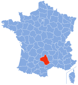 Localisation de l'Aveyron en France