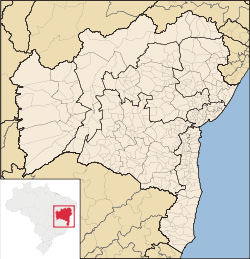 Carte de l'État de Bahia (en rouge) à l'intérieur du Brésil