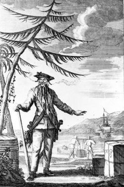 Illustration de Barbe Noire, 1736.