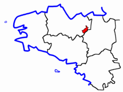 Situation géographique du canton de Caulnes