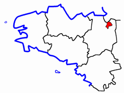 Localisation du Canton de Saint-Brice-en-Coglès