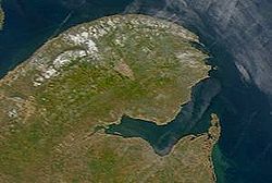 Image satellite de la baie des Chaleurs.