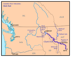 Carte de la Clark Fork