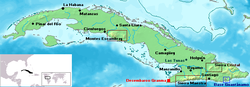 Carte de localisation de la Sierra Maestra.
