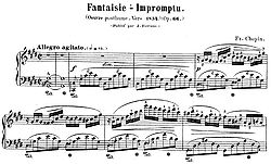 Premières mesures de la Fantaisie-Impromptu de Chopin, éditée par J. Fontana