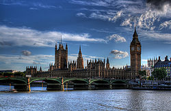 Vue du palais de Westminster.