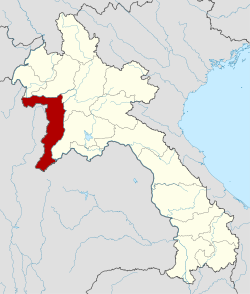 Carte du Laos mettant en évidence la province de Sayaboury.