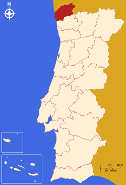 Localisation du district de Viana di Castelo