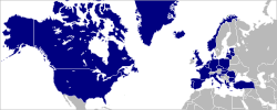Carte des pays membres de l’OTAN.