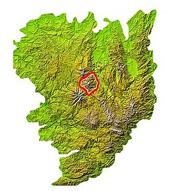 Carte de localisation du Cézallier dans le Massif central.