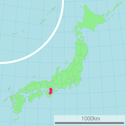 Carte du Japon avec la Préfecture de Nara mise en évidence