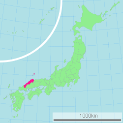 Carte du Japon avec la Préfecture de Shimane mise en évidence