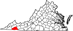 Map of Virginia highlighting Washington County.svg