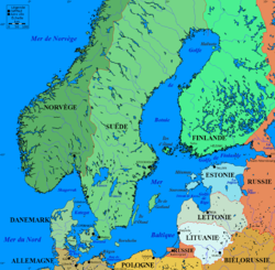 Carte de la mer Baltique.