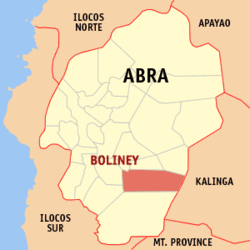Localisation de Boliney (en rouge) dans la province d'Abra.