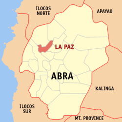 Localisation de La Paz (en rouge) dans la province d'Abra.