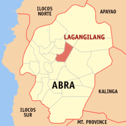 Localisation de Lagangilang (en rouge) dans la province d'Abra.