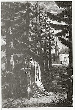 Illustration de 1803 : René marchant avec Amélie.