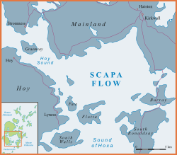 Carte du Scapa Flow.