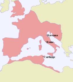 Carte de l'Empire romain d'occident en 395