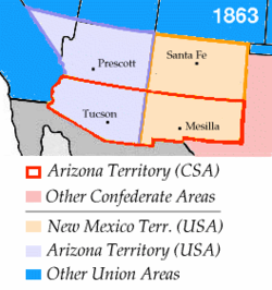Territoire du Nouveau-Mexique en 1863