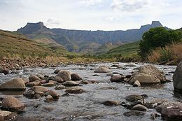 La Tugela, au niveau de l'Amphithéâtre du Drakensberg.