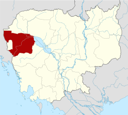 Localisation de la province de Battambang au Cambodge.