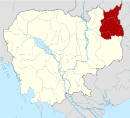 Localisation de la province de Rotanah Kiri au Cambodge.