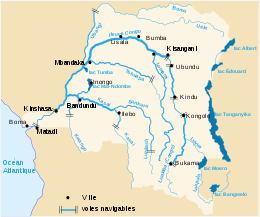 Le bassin et les grands affluents du Congo .
