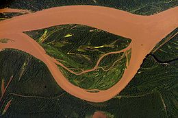 Le río Guaviare vu depuis l'espace.