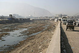 La rivière Kaboul à Kaboul au mois de décembre.