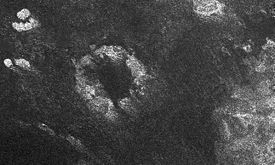 Image radar de Guabonito prise le 30 avril 2006(en haut[1]) et comparaison des vues de la région auxlongueurs d'onde proches du visible et au radar (en bas).