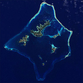 Image satellite des îles Gambier.